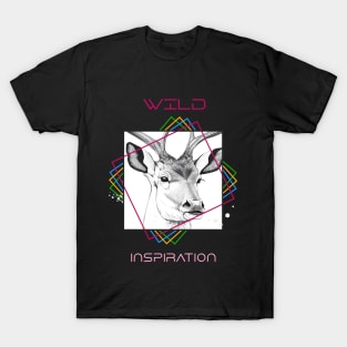 Deer Wild Nature Animal Illustration Art Drawing T-Shirt